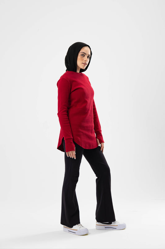 Scarlet Ribbed Top
