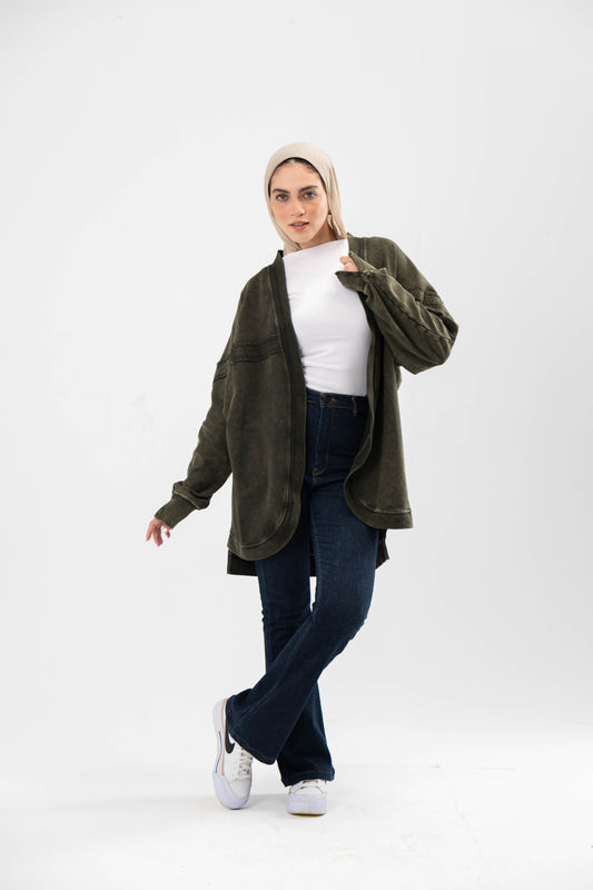 Olive Fog Cardigan