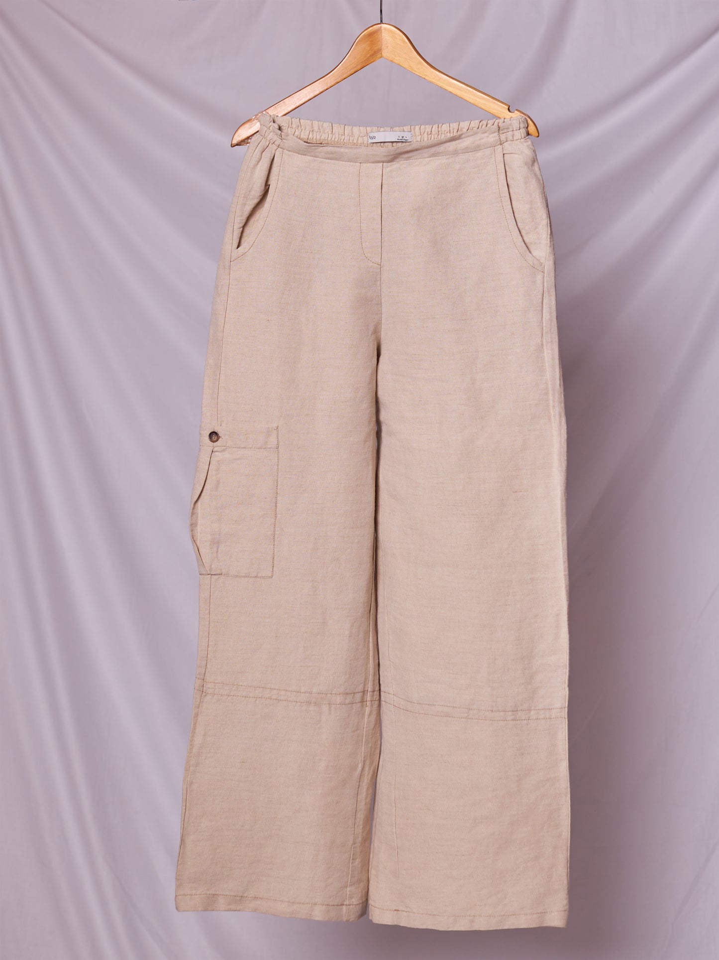 Weave Linen Pants in Beige