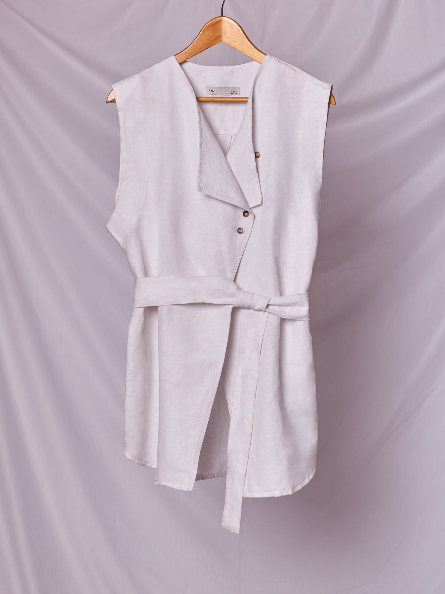 Aura Linen Vest in White