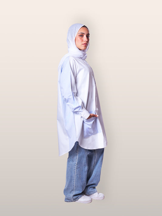 Cloud Rayed Poplin Overshirt